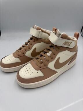 Nike Court Borough Mid 2 GS Ivory/Sail/Hemp Youth 5.5/W7 New